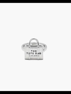 Marc Jacobs 'The Tote Bag' Silver Mini Bag Charm Ring